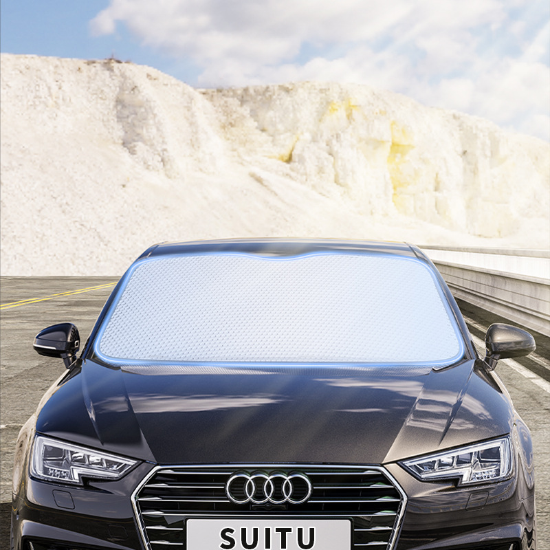 Sunshade, universal car sunshade, front windshield sun protector, summer heat insulating shade, double-sided aluminum foil