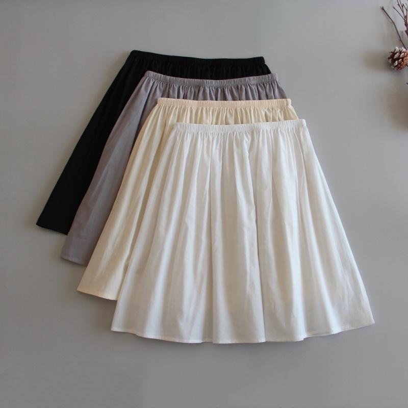 Pure Cotton Half-Length Petticoat Hanfu Anti-See-Through Safety Short Skirt Inner Lining Mid-Length Petticoat Lining