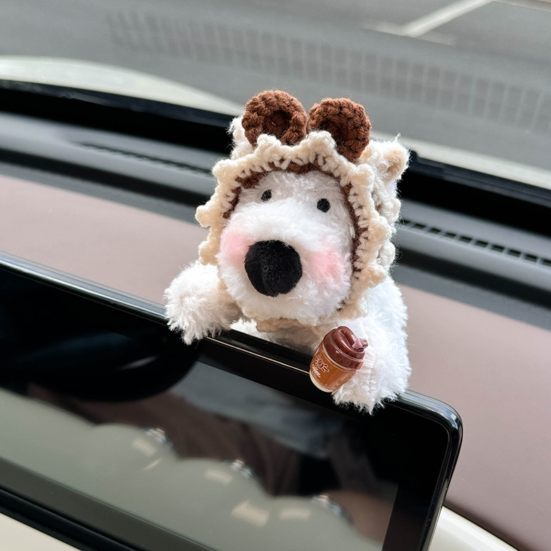 2024 nueva decoración de coche de West Highland, pantalla de coche, decoración de coche, pantalla de control central, muñeca, cachorro lindo