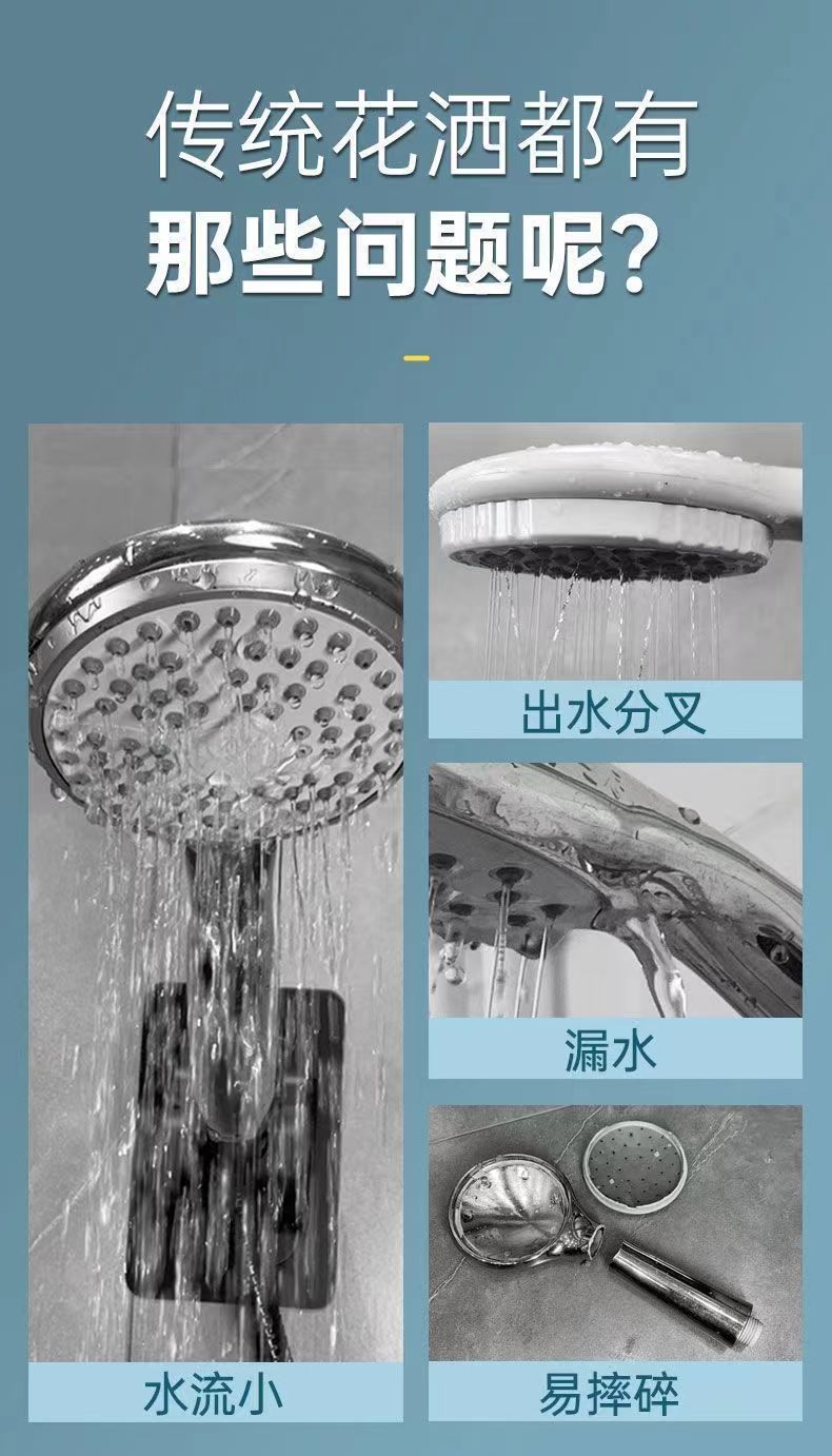 Cross-border supermarket spray shower head, matte black showerhead, multi-functional five-speed pressure-increasing handheld shower head set undefined