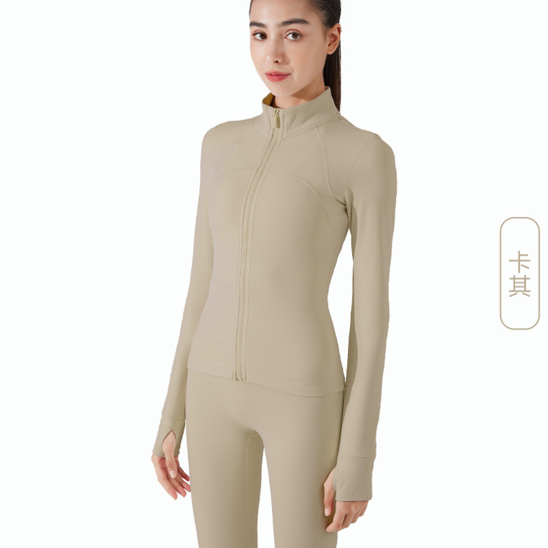 冬のベルベットのトレーニング服女性長袖スポーツランニング速乾ヨガ上着フィットネスコート秋冬ヨガ服|undefined