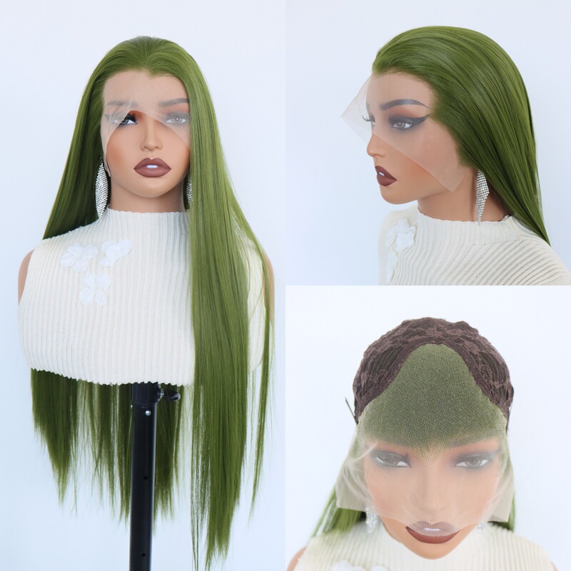 Cross-Border New Product 13X4 Large Lace Wig with Three-Pointed High-Layered Medium-Length Hair and Beauty Bangs Wig Cap Cross-Border New Product 13X4 Large Lace Wig with Three-Pointed High-Layered Medium-Length Hair and Beauty Bangs Wig Cap