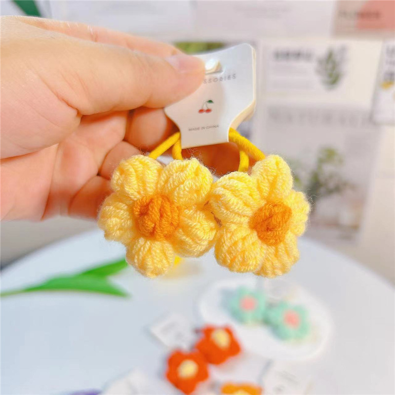 20g Weight Hair Tie Hair Accessories Type 1 Piece Quantity Street Occasion yarn Material Flower Pattern Women'S Gender Classic Style Style Classic Style Flower Yarn Hair Tie 8