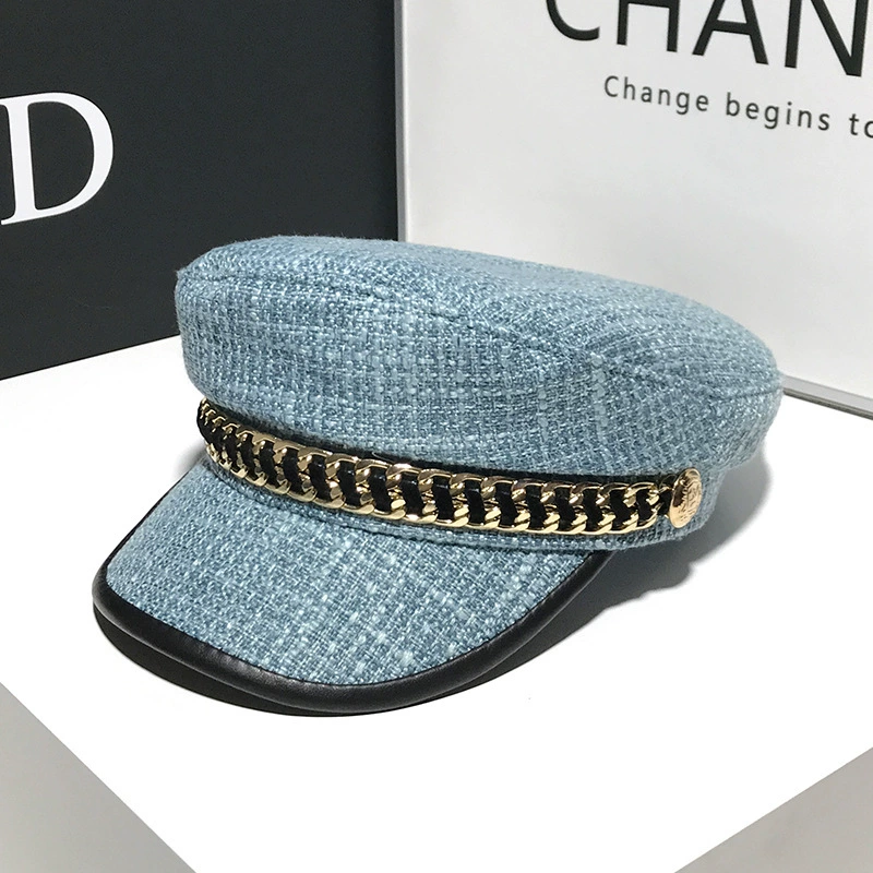 Нavy модная кепка, французский стиль, западный стиль, стиль Chanel, британский стиль