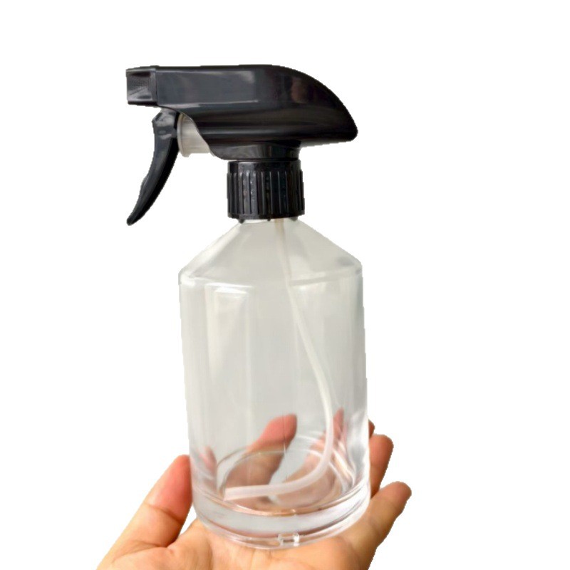 Fábrica directa 350ml botella de desinfectante de manos de cristal de hombro inclinado botella de champú de baño de presión transparente botella de champú image 6