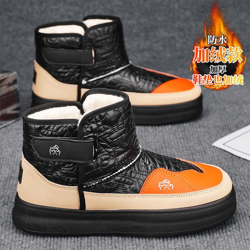 High-top men's shoes 2024 new winter velvet thickened warm cotton…
