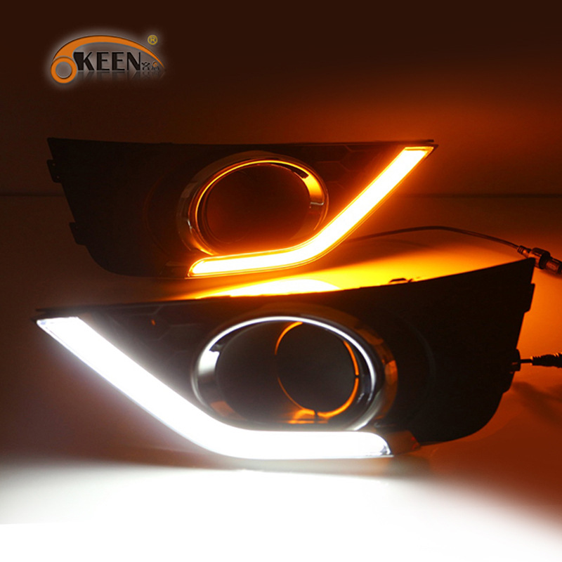 OKEEN for 15-17 Honda BRV day running light modified LED streamer turn signal car special bright fog lamp