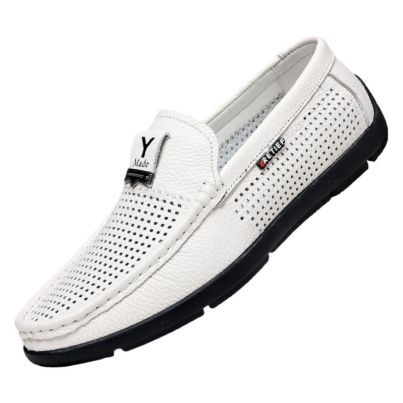 Мужская повседневная кожаная обувь первого слоя из воловьей кожи Обувь Joker Bean педаль ленивая обувь с мягким дном с мягкой поверхностью производители оптом