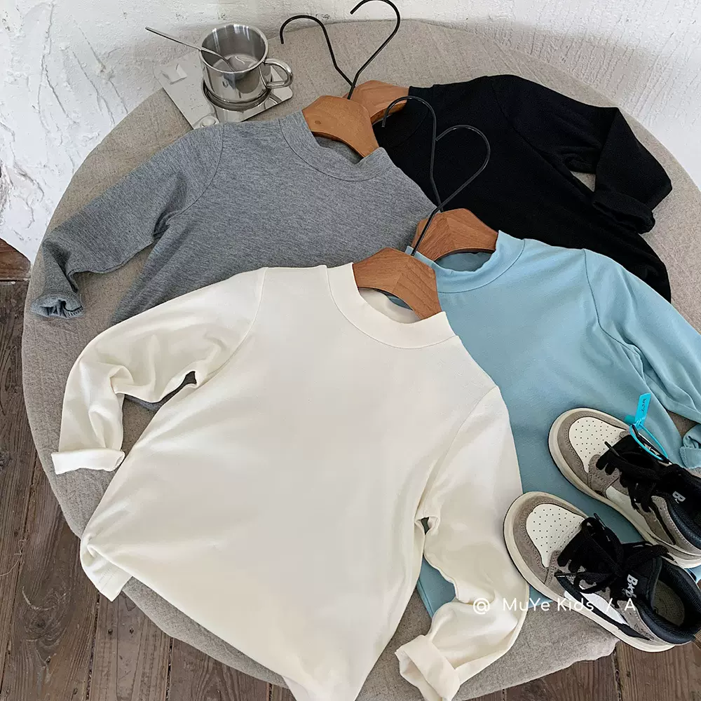 儿童秋冬打底衫湖州织里童装男童韩版简约长袖t宝宝百搭上衣服饰