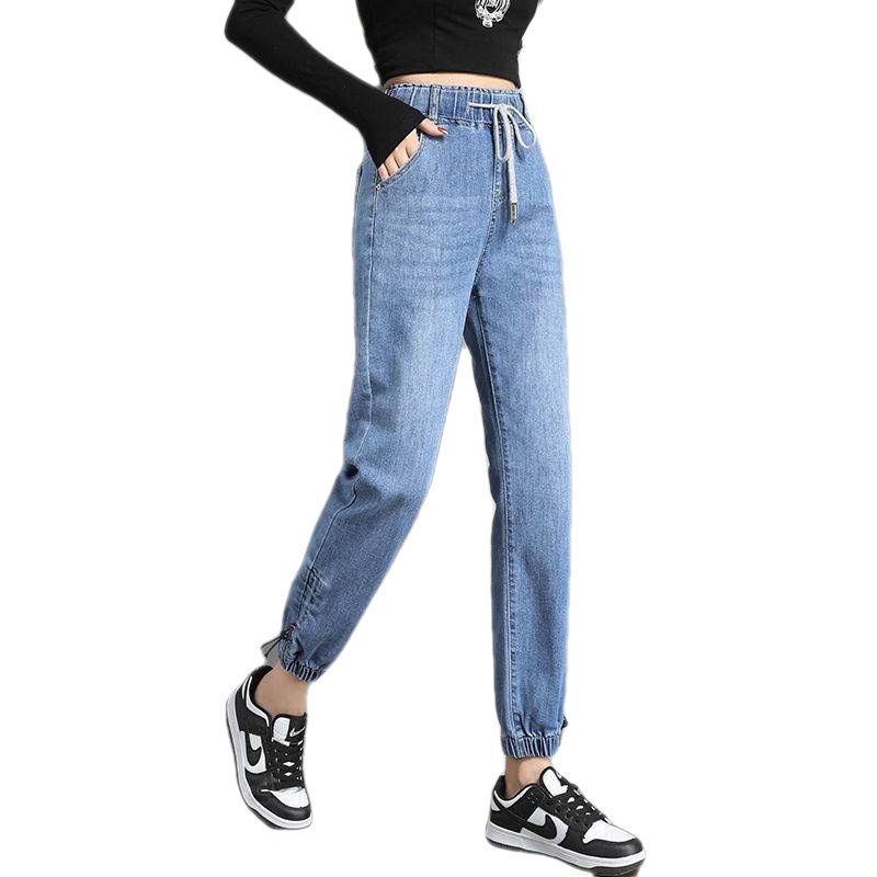 Elastic Waist Denim Pants 4