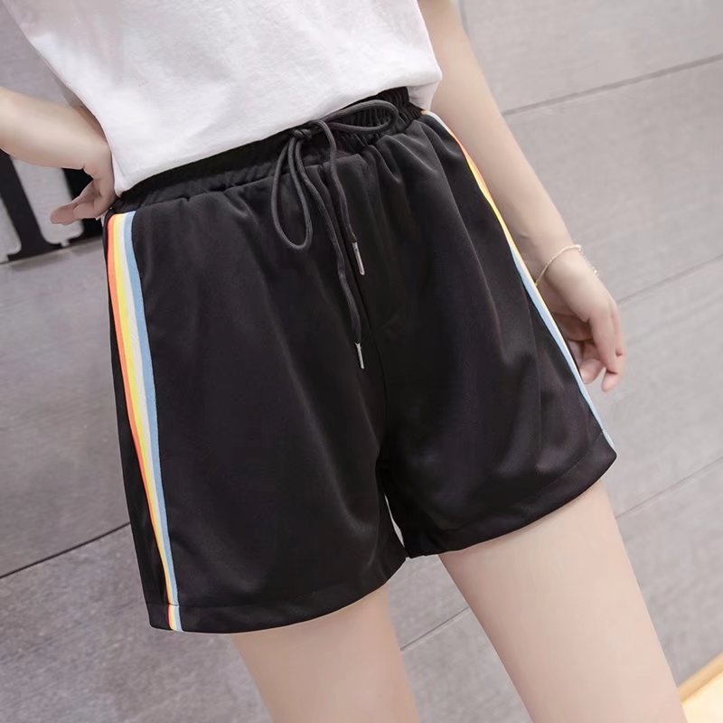 Korean style casual sports shorts women's summer wide leg plus size chubby girl running high waist thin hot pants loose home pajama pants