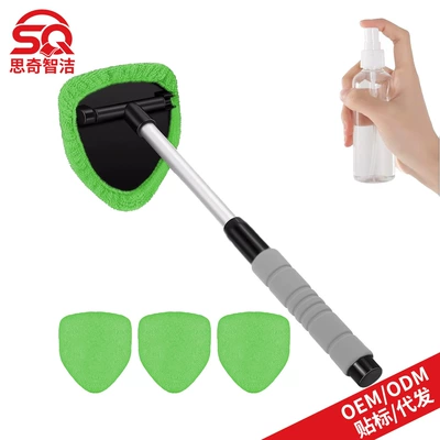 Car cleaning tools | Factory Wholesale Sponge Handle - 1-b-type-eva-pentagonal-plastic-piece-4-green-cloth-covers-1-100ml-spray-bottle