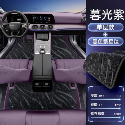 2026 Car Interior Modification – Modelə uyğun ayaqaltı - no-specifications-double-layered-floor-mats-twilight-purple-black-starry-blanket-starlight-embellishment