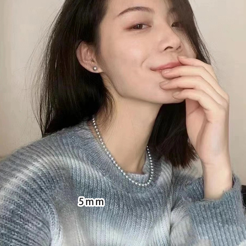 Light silver gray Shijia pearl 5mm [elegant and light luxury model]