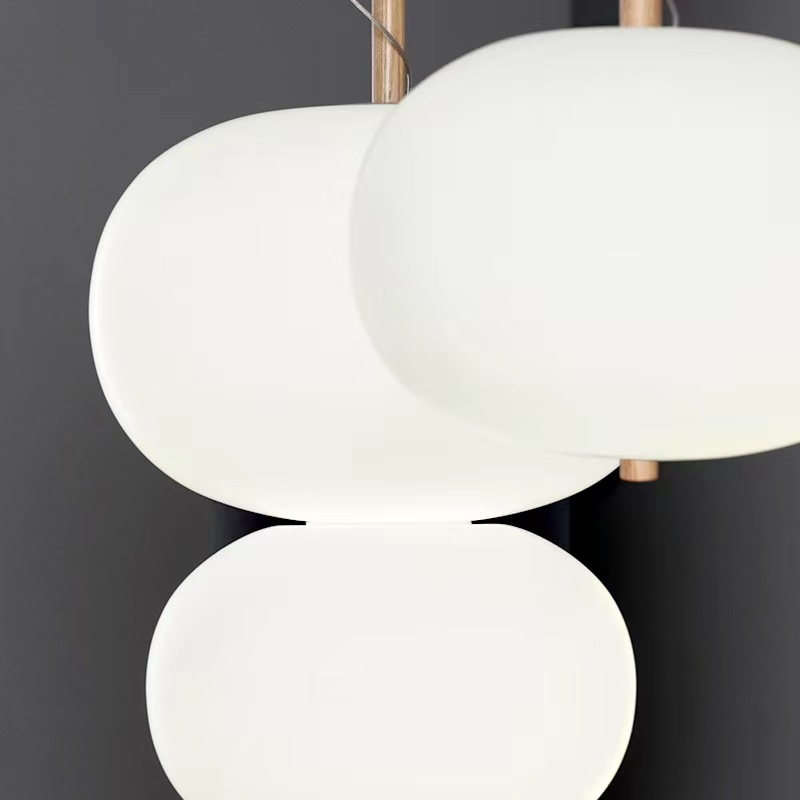 Nordic Modern Creative Exhibition Hall Glass Chandelier Personalized Study Designer Simple Oval Ball Restaurant Bar Lighting