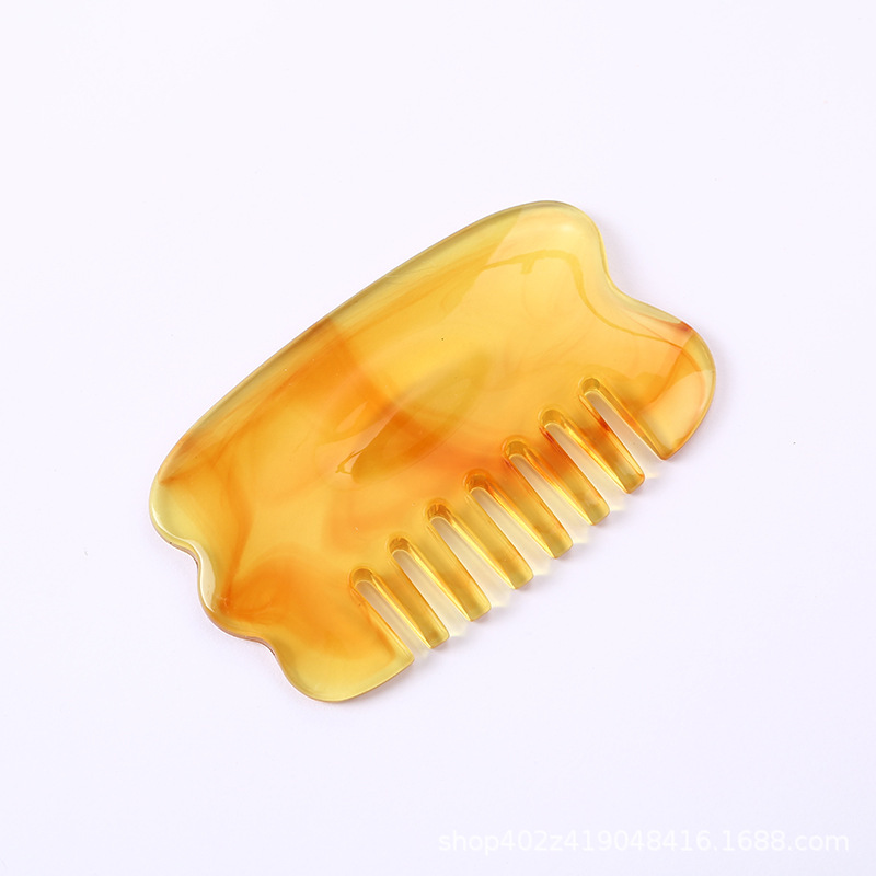 头皮按摩梳树脂蜜蜡穴位按摩器梳子疏通经络肩颈保养多功能刮痧器|undefined