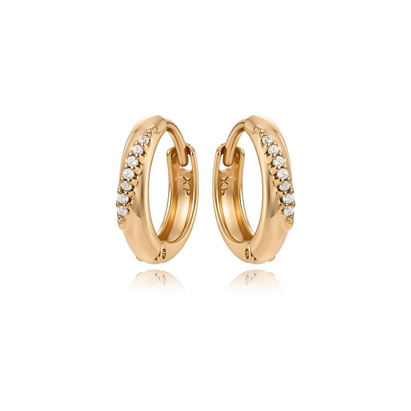 Xuping círculo geométrico retrógrado simple aleación de cobre chapado 18k aretes de orejas rusos orejas al por mayor mujeres