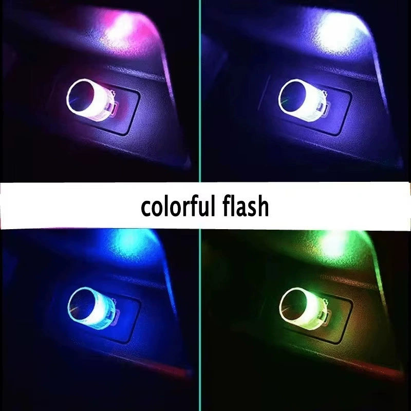 Кросс-бордер автомобильная LED Ambient свет мини USB маленькая круглая головка инфракрасный светильник интерьерная подсветка декоративная портативная подсветка автомобиля разноцветный