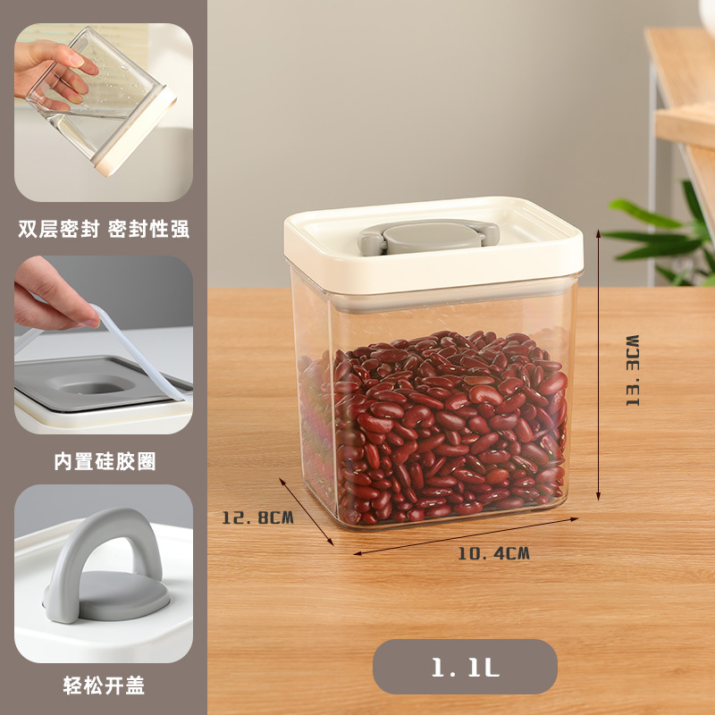 Tanque de sellado transparente de grado alimenticio portátil de granos variados, almacenamiento de bocadillos, cocina de almacenamiento, caja de preservación de PET