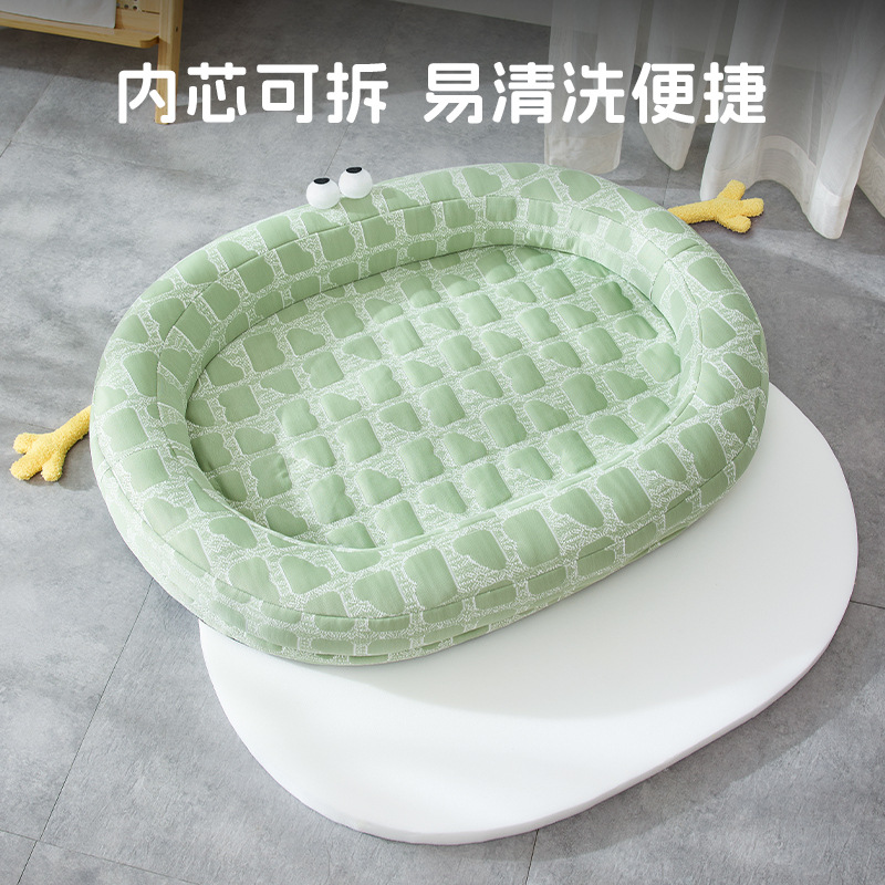 Perrera de seda helada de primavera y verano, esterilla para perros con guisantes de hielo, camada para gatos fresca de verano, camada para mascotas extraíble y lavable, venta al por mayor transfronteriza