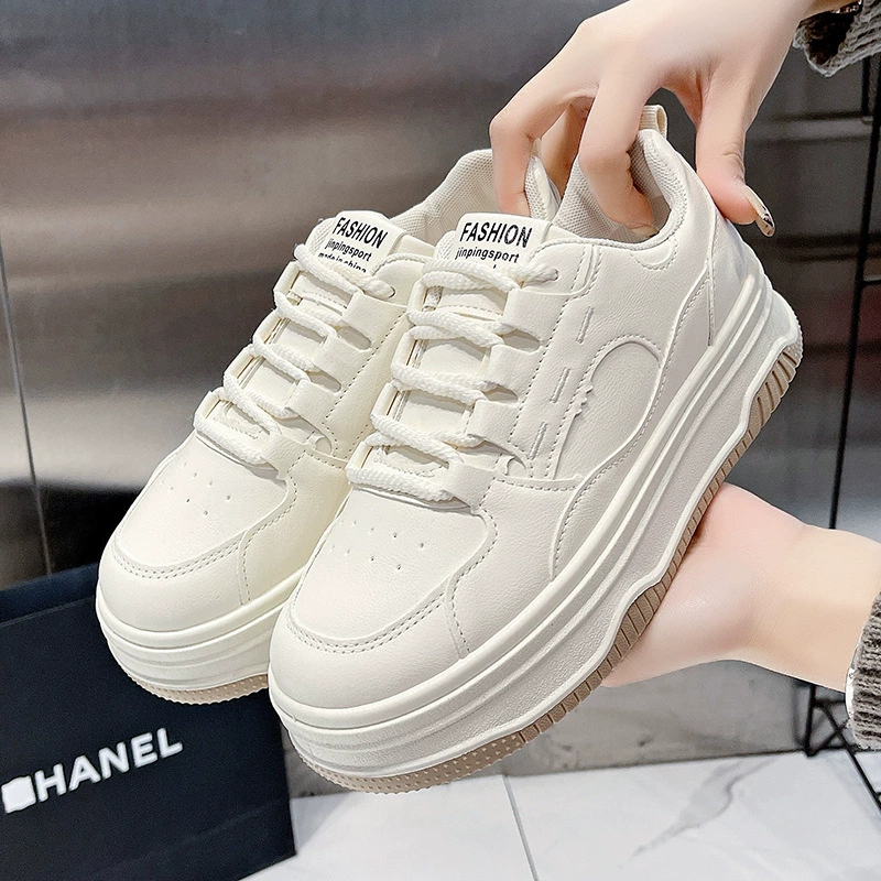 Высокие повседневные обувь на платформе, дизайнерские белые кеды, тренд сезона