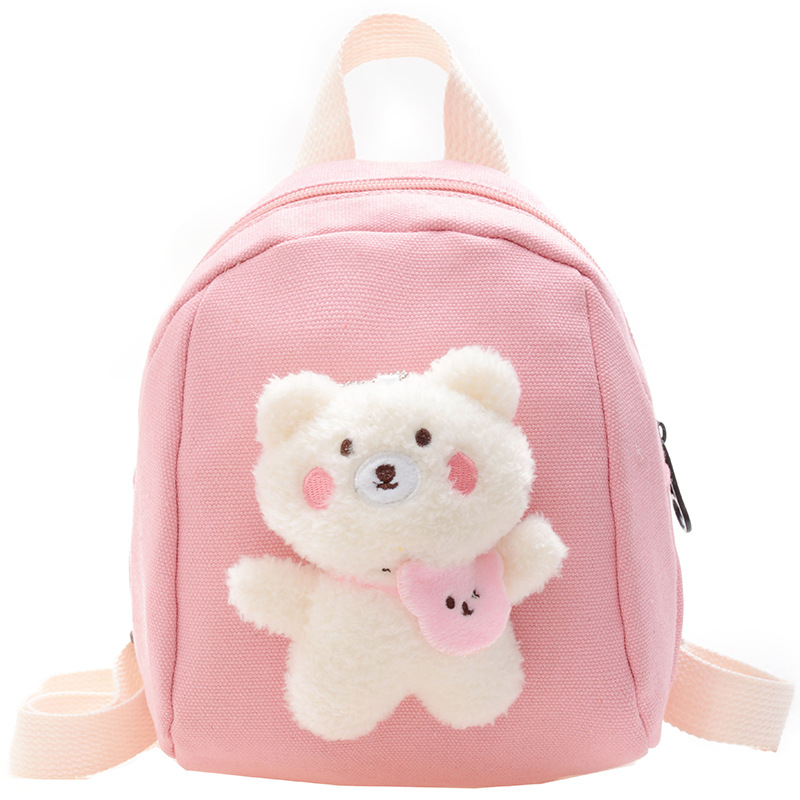 Mochila de caricatura de peluche mini bebé mochila de jardín de infantes lienzo de clase pequeña mochila ligera para niños
