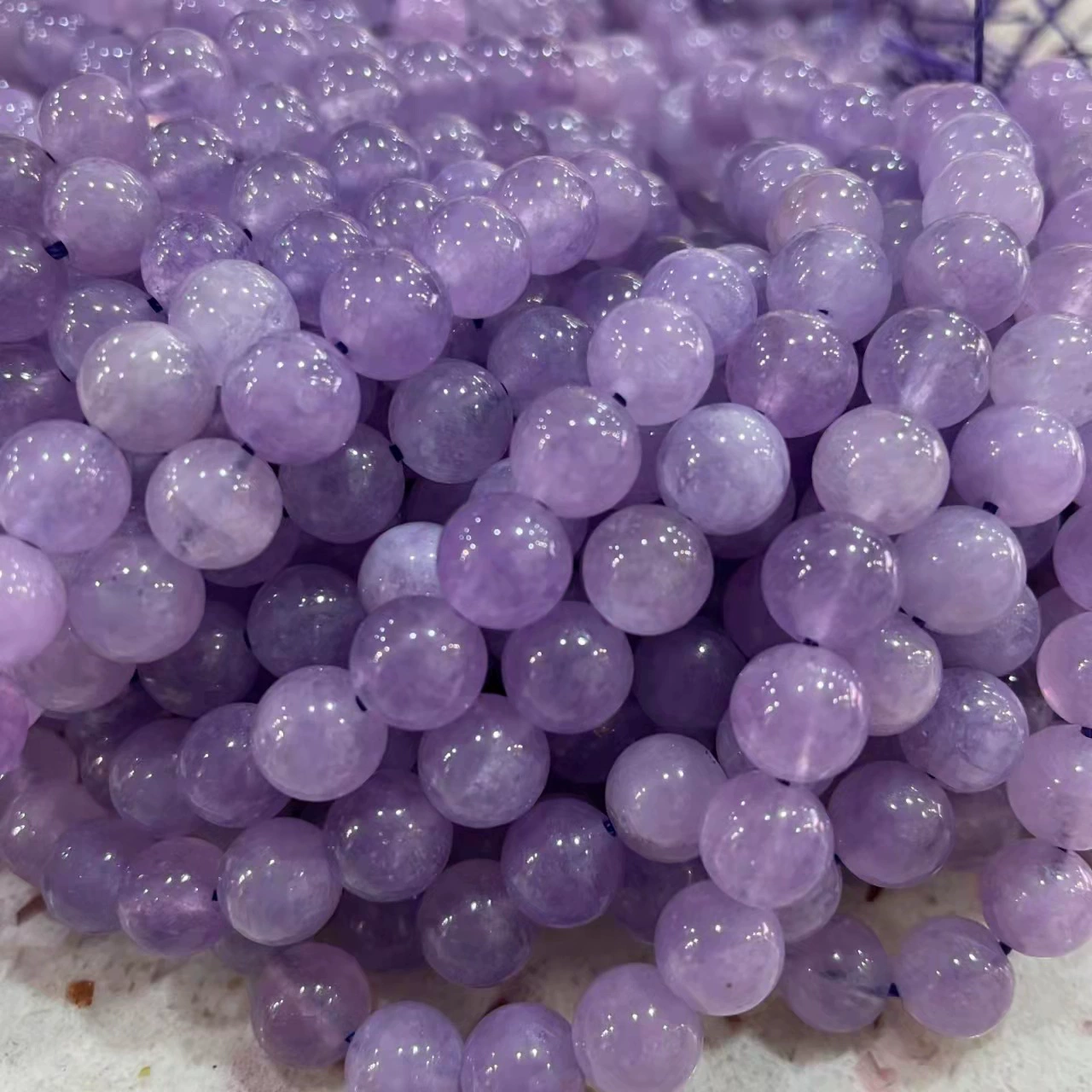 Round Amethyst Beads, Natural White Jade Optimized, 4/6/8/10 mm Strands