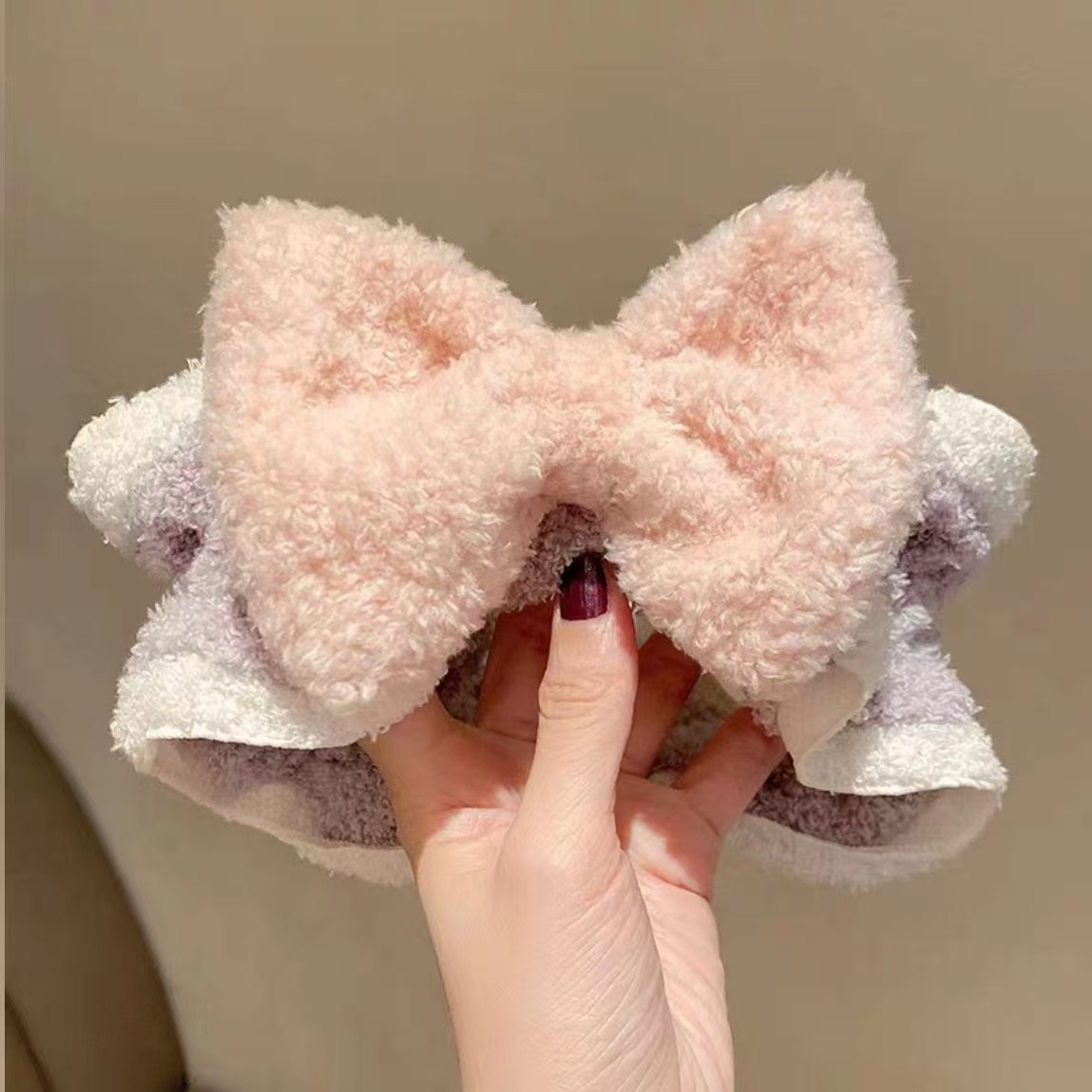 Peluche de felpa, banda para el cabello, banda para el cabello, máscara para mujeres, tocado para el lavado de cara, diadema impermeable y a prueba de humedad, banda para el cabello, accesorios para el cabello