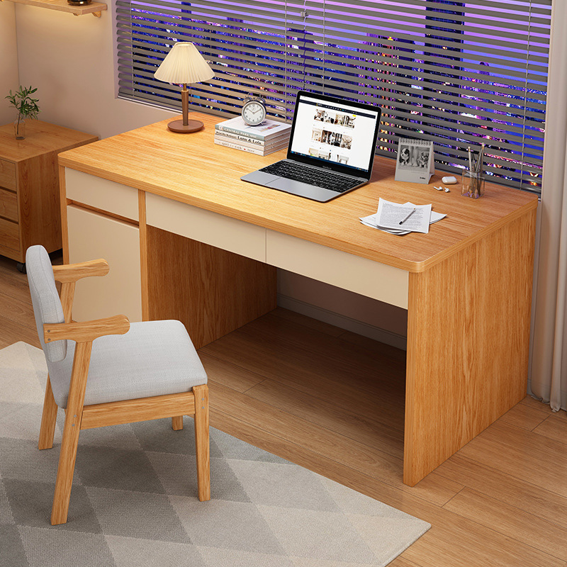 Solid Wood Desk Student Home Bedroom Computer Desk Desktop Simple Junior High School Studying Desk Office Desk with Drawer