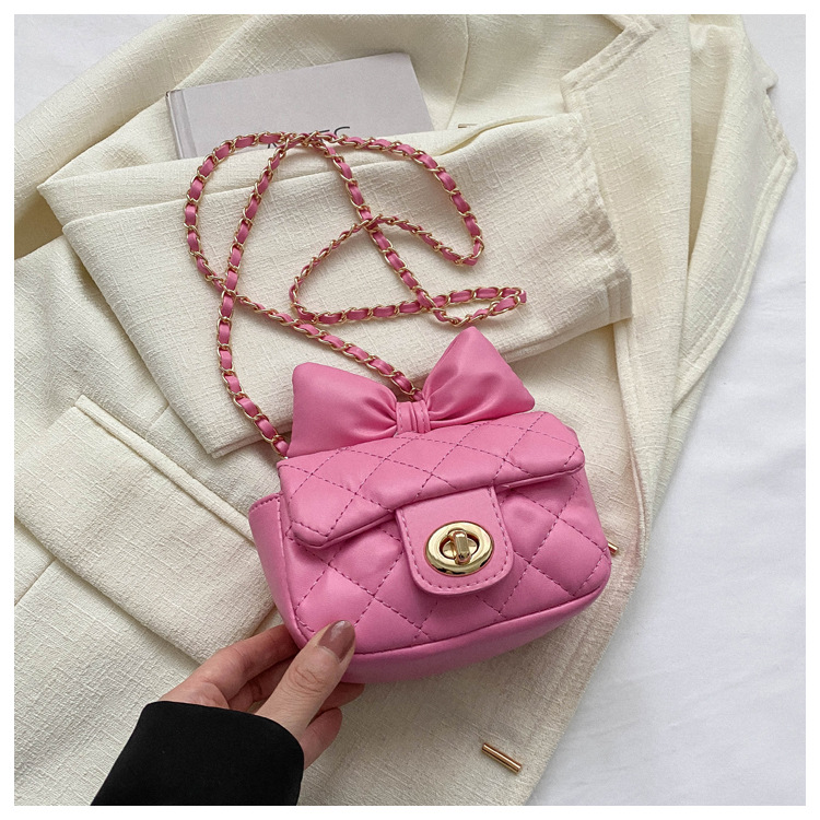 Bolso para niños con forma de gato, bolso pequeño con hilo bordado, Hada del viento fragante, bandolera con cadena y pajarita, novedad de 2023_voghion.com