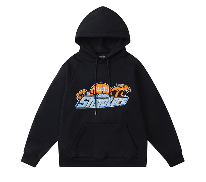Trapstar冬の背面刺繍ダウンフード付きコートアメリカフード付き全虎頭シリーズ衛衣ズボンセット街|undefined