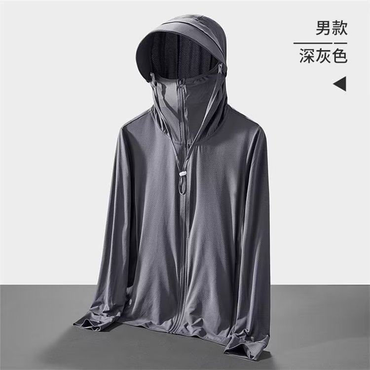 Ropa de protección solar personalizada de seda de hielo para hombres y mujeres camisetas de protección solar deportivas al aire libre ropa de protección solar para hombres pesca UV