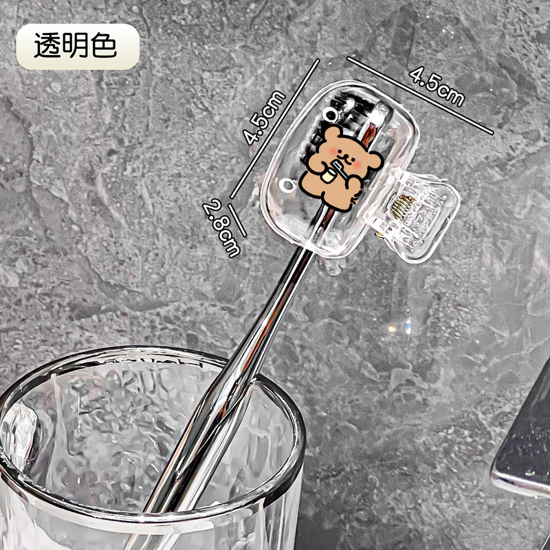 漫画電動歯ブラシヘッド保護カバー家庭用浴室歯ブラシ収納クリップかわいいポータブル旅行防塵歯ブラシカバー|undefined