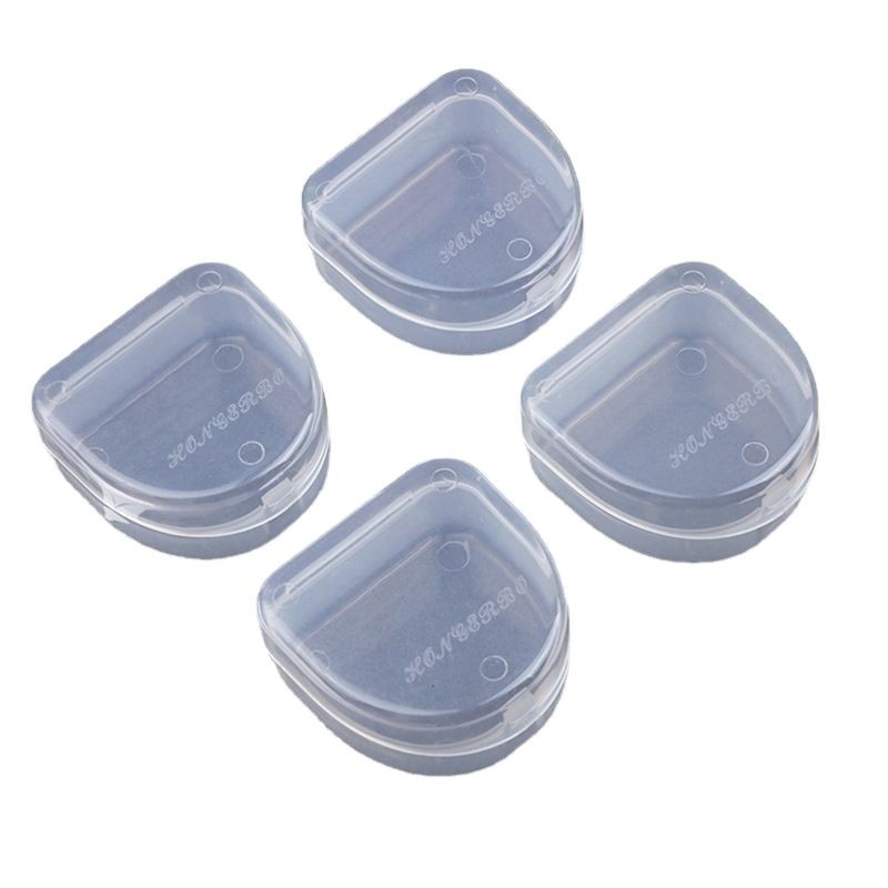 Venta directa de fábrica caja de plástico de doble capa transparente brackets de silicona caja de PP oreja de gato caja de almacenamiento logotipo de serigrafía