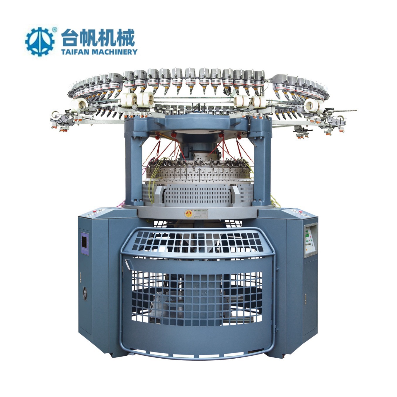 台帆电脑移圈罗纹提花机 棉氨纶混纺弹力双面螺纹布打底针织面料