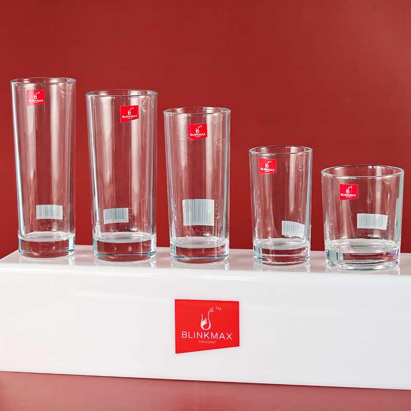 Lizun taza de agua de vidrio transparente taza de leche copa de vino blanco copa de cerveza taza de comedor redonda taza cuadrada engrosada taza recta