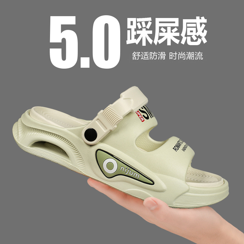 Sandalias y pantuflas para hombre 2025 verano nuevo estilo ocio ligero deportes al aire libre uso exterior vadeo pareja zapatillas de playa transfronterizo