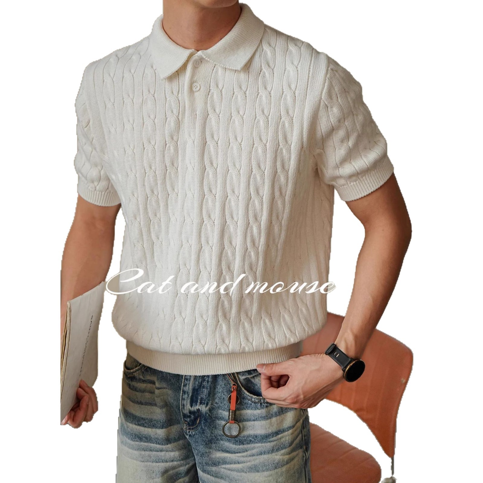 Camisa POLO con cuello vuelto, jersey de manga corta para hombre, corte ajustado, moda de verano, comercio exterior, venta al por mayor transfronteriza, camiseta de verano para hombre.