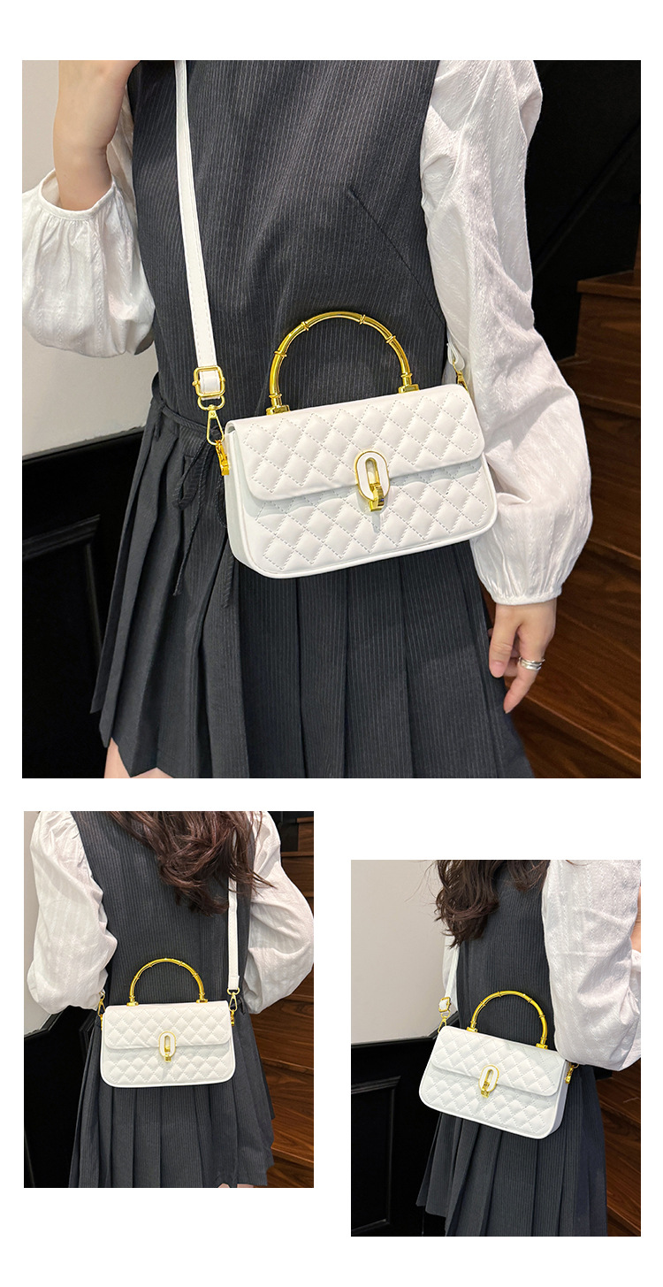 Borsa a spalla trapuntata ricamata con manico in bambù_voghion.com