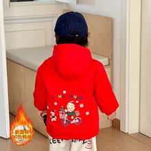 加工定制儿童红色羽绒服男童女童新年服加厚保暖现货儿童外套