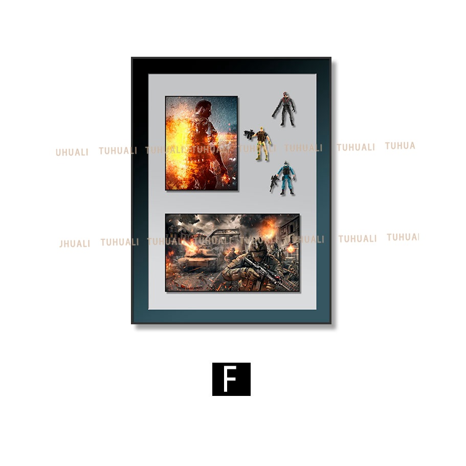 Mano comiendo pollo batalla de campo tridimensional pintura decorativa física dormitorio de niños porche pintura colgante juego animación pintura colgante