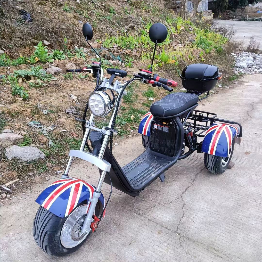 Cross-Border Harley Electric Tricycle with Wide Tires for Off-Road Use, Msds Lithium Electric Scooter, Two-Wheeled Adult Skateboard Scooter