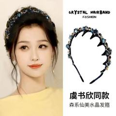 歯付きの絶妙なクリスタルヘアピン、滑り止めヘッドバンド、ヘアピン、ファッショナブルで軽い高級ダイヤモンドヘッドバンド、ヘアアクセサリー、ヘアピン