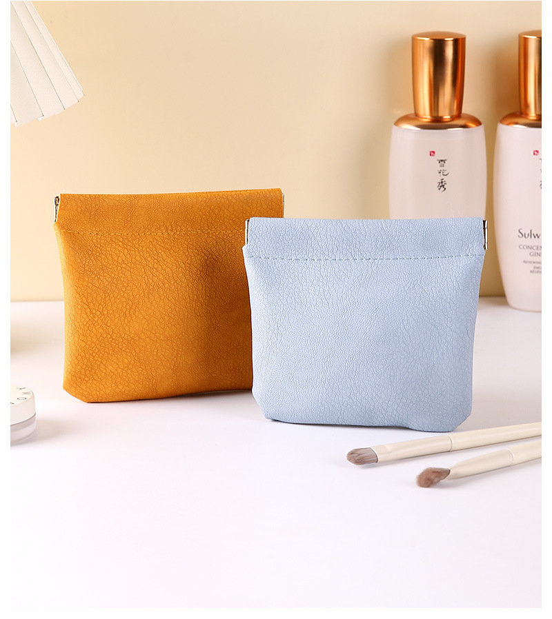 Casual Simple Style Solid Color Pu Leather Storage Bag Makeup Organizers display picture 1