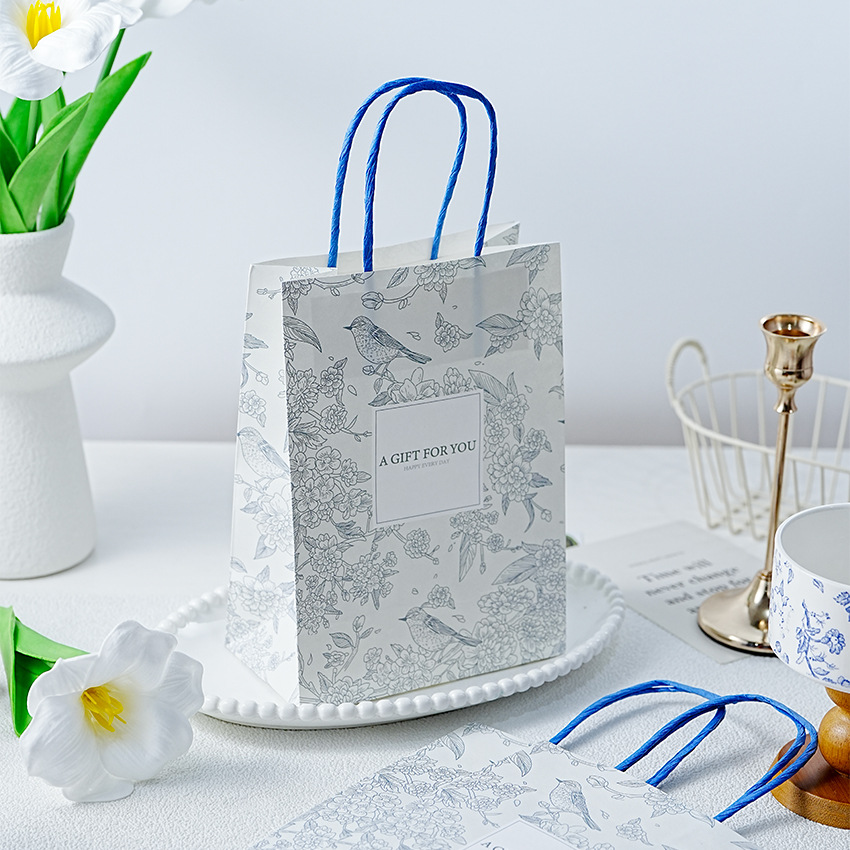 ins新款春季小鸟a gift for you礼物包装袋 三八妇女节母亲节纸袋