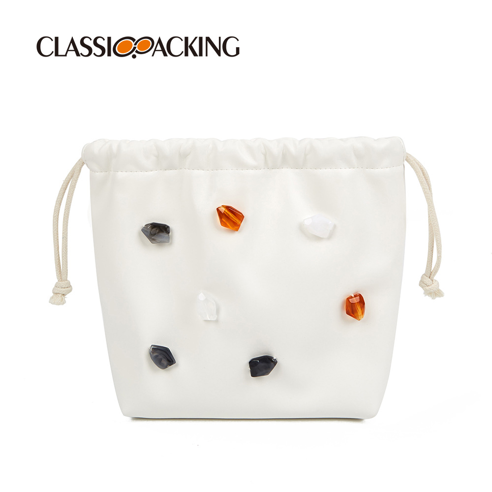 Bolsa de almacenamiento de gran capacidad simple de estilo coreano con impresión de logotipo bolsa de lápiz labial multifuncional de moda pequeña bolsa de cosméticos portátil