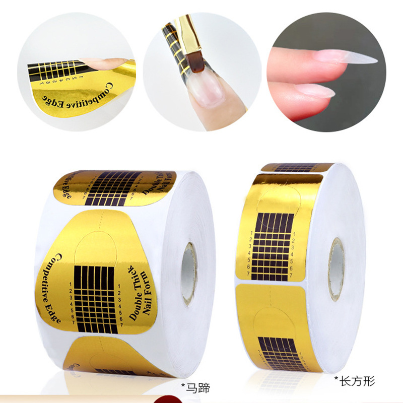 Soporte de papel de uñas extensión de fototerapia uñas de cristal extensión de uñas pegamento herramientas de uñas en forma de herradura 100 piezas 500 piezas