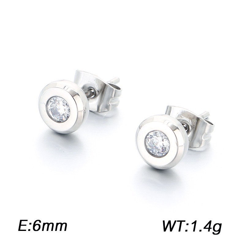 Diamond Encrusted Round Hoop Earrings In Titanium Steel Elegant_voghion.com