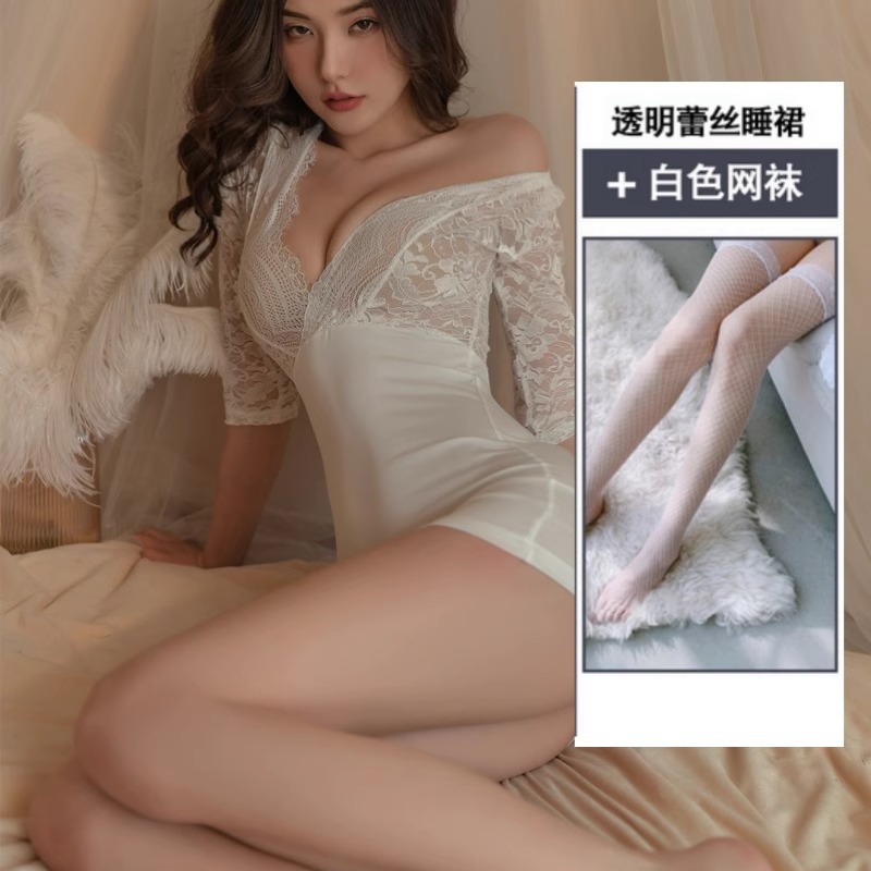 흰색 + 망사 스타킹