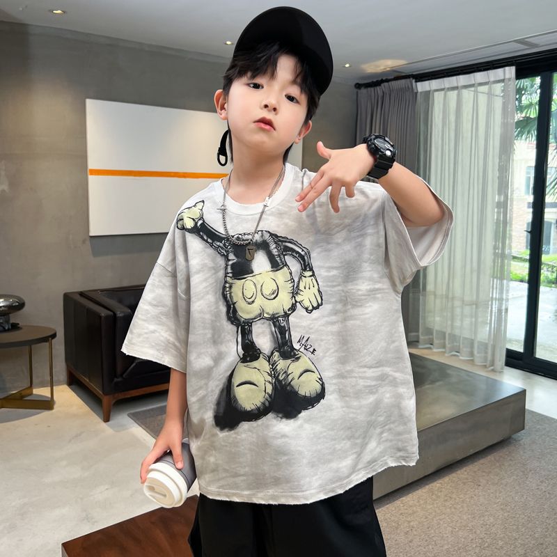 T-shirt manches courtes garçon en coton pour l'été_voghion.com